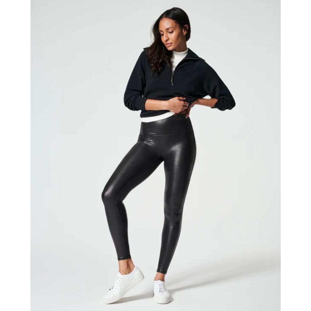 SPANX Black Faux Leather Leggings